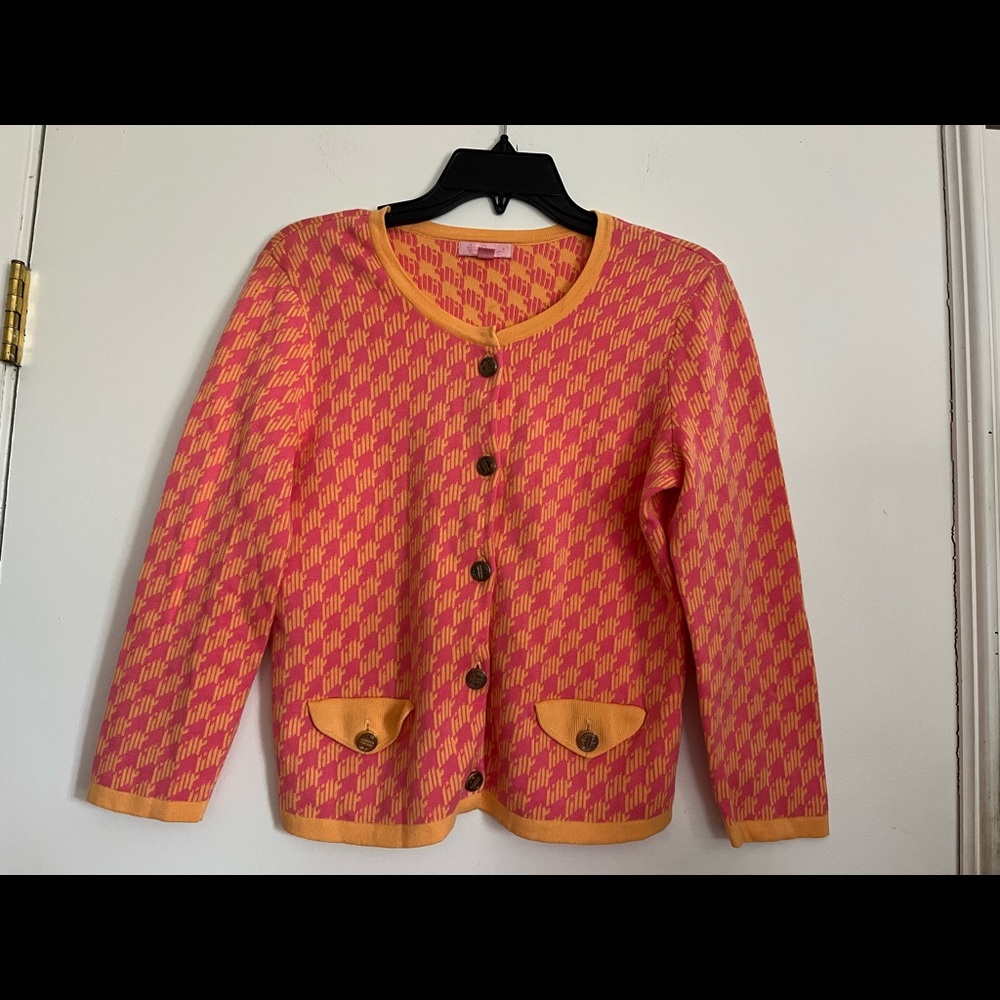 VGUC Lilly Pulitzer Donnie cardigan jacquard sweater- Small